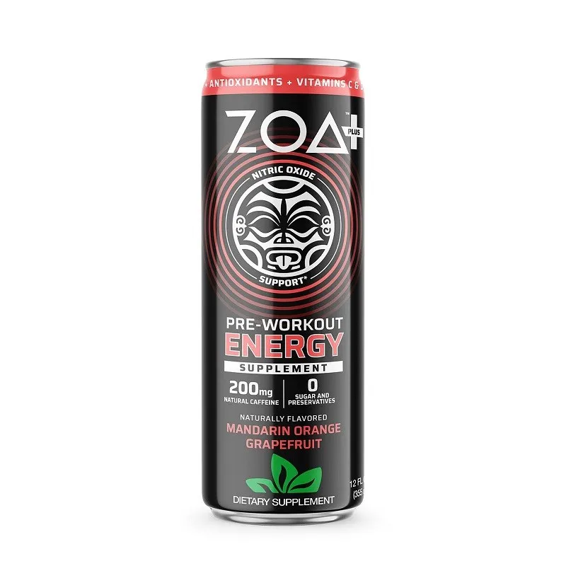 GNC ZOA+ PRE-WORKOUT ENERGY DRINK MANDARIN ORANGE GRAPEFRUIT 355 ML