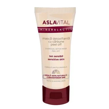 Aslavital Mineralactiv Masca detoxifianta cu carbune Peel-Off 100 ml