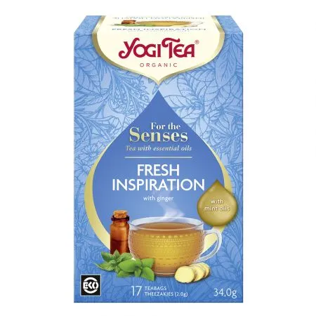 Ceai ecologic cu uleiuri esentiale Fresh Inspiration For the Senses, 17 plicuri, Yogi Tea