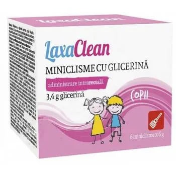 Miniclisme cu glicerina pentru copii LaxaClean, 6 bucati, Viva Pharma