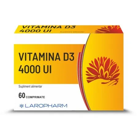 Vitamina D3 4000UI, 60 capsule, Laropharm