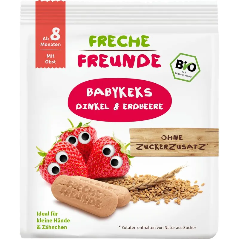 Freche Freunde biscuiti din spelta cu capsuni x 100 grame (Erdbar)