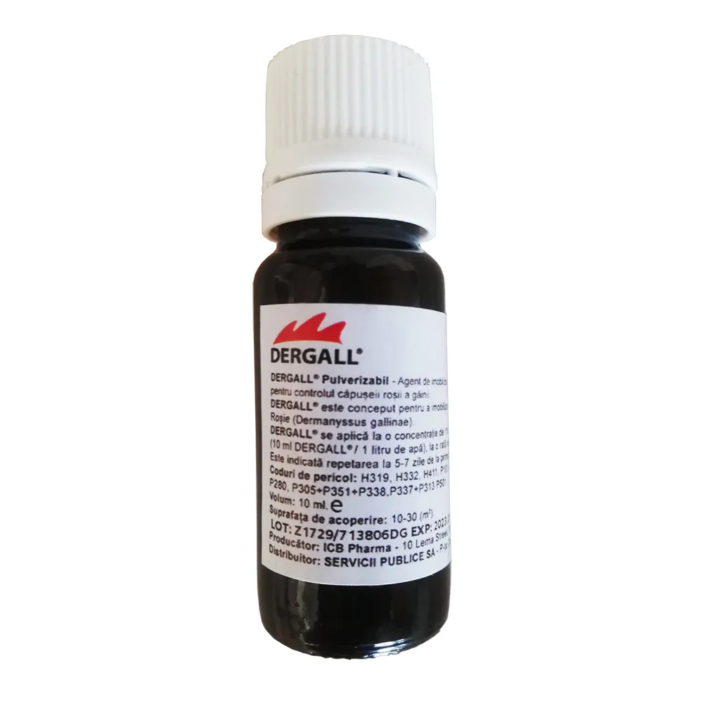 Dergall - 10ml - Solutie pentru deparazitarea externa a gainilor si adaposturilor