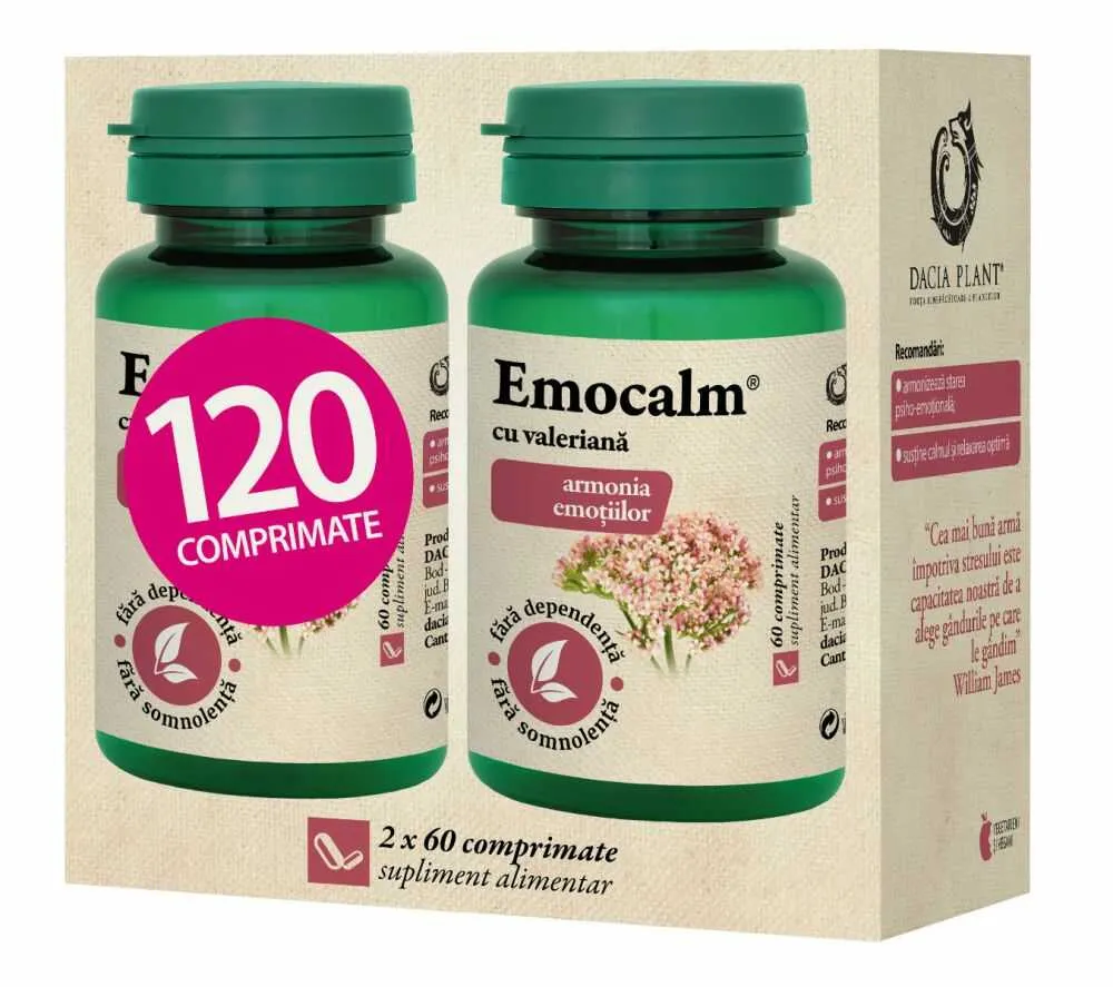 Emocalm x 60 comprimate + 1 cutie gratis (Daciaplant)