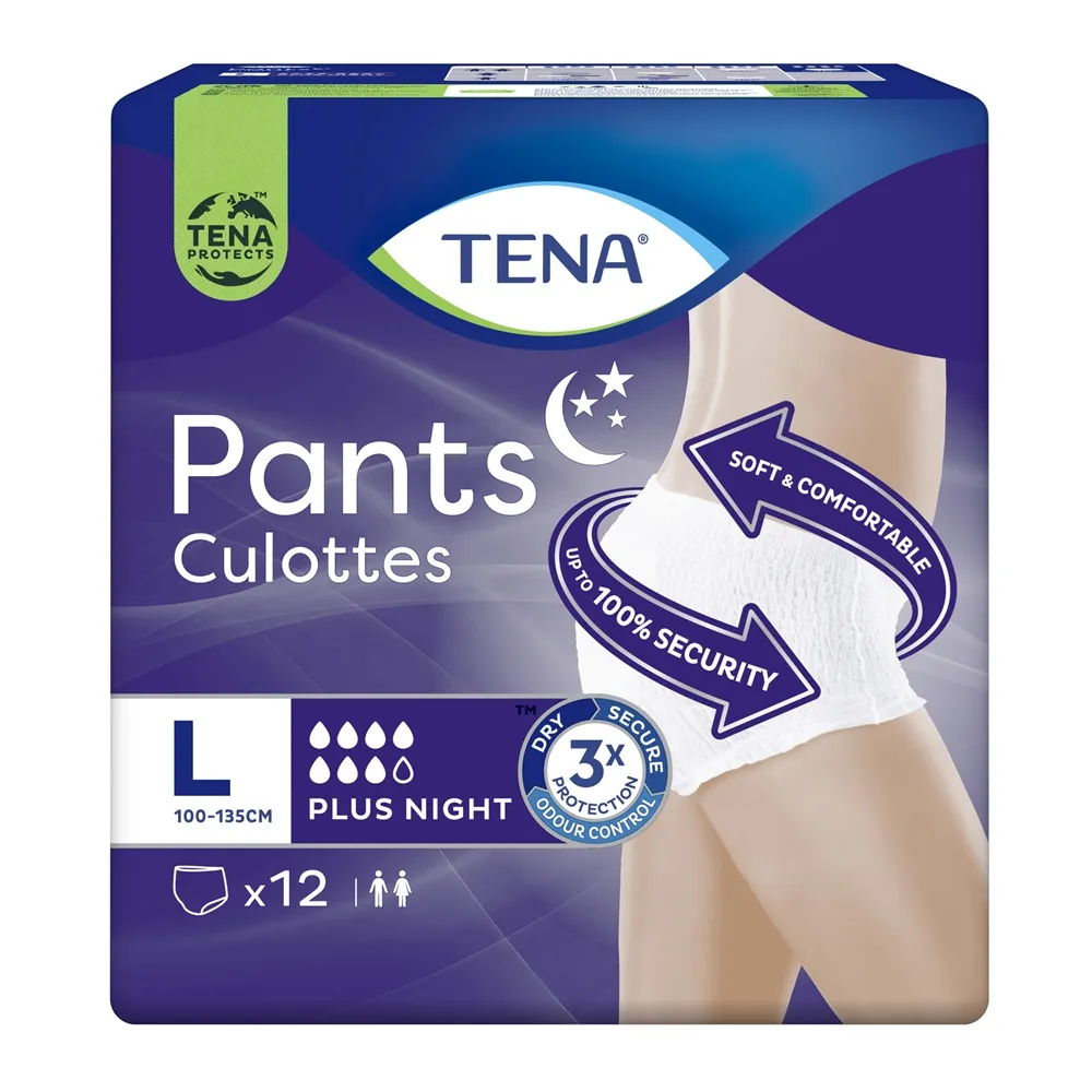 Scutece tip chilot Pants Plus Night L, 12 bucati, Tena