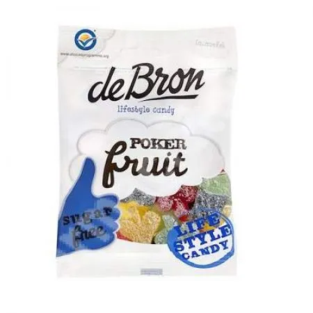 Jeleuri gumate cu aroma de fructe Pokerfruit fara zahar fara gluten, 90 g, Debron