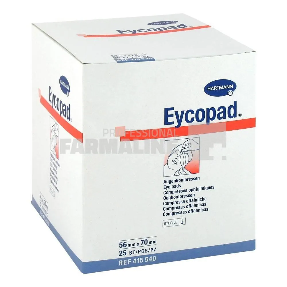 Hartmann Eycopad Comprese oculare sterile 56 mm x 70 mm 25 bucati