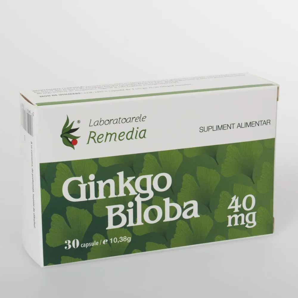 Ginkgo Biloba 40mg 30 capsule - Laboratoarele Remedia