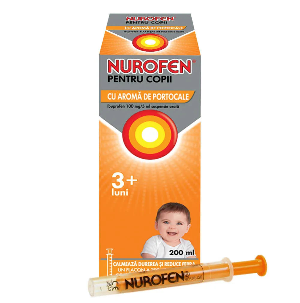 Nurofen pentru copii sirop portocale x 200 ml (Reckitt Benckiser)