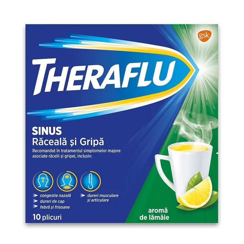 Theraflu Sinus Raceala si Gripa 10 plicuri