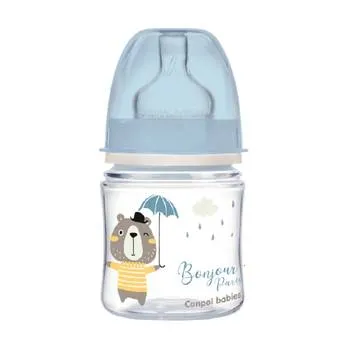 Biberon albastru anticolici cu gat larg PP EasyStart Bonjour Paris, 120ml, Canpol babies