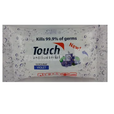 Touch Violet Servetele umede antibacteriene 15 bucati