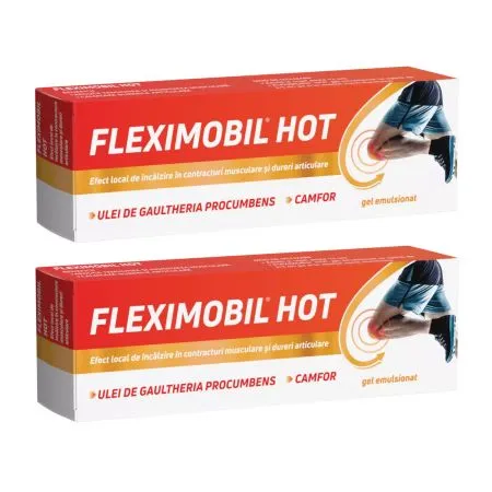 Pachet Fleximobil Hot, gel emulsionat, 45 g, Fiterman (2 la pret de 1)