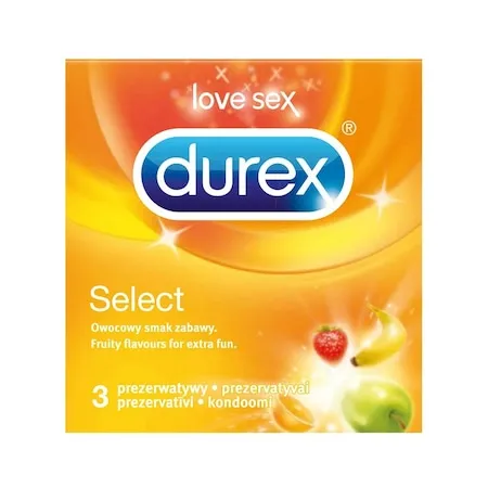 DUREX Prezervative Select Flavours, 3 bucati