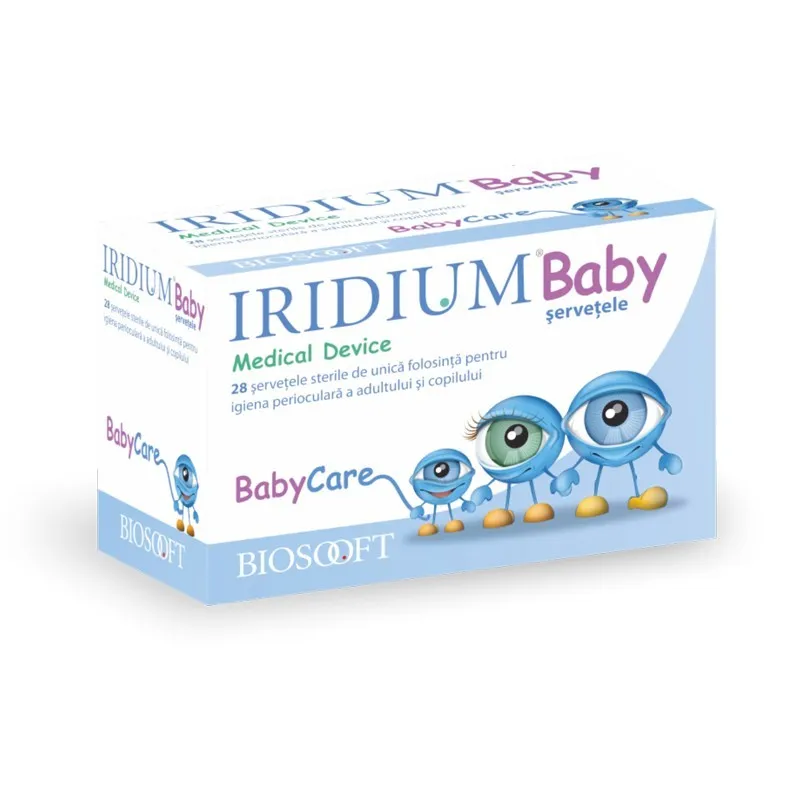 IRIDIUM BABY SERV OCULARE 28 BUC BIOSOOFT