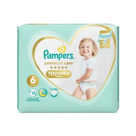 Pampers Scutece-chilotel Premium Care Pants, 15+ kg, marimea 6, 31 bucati