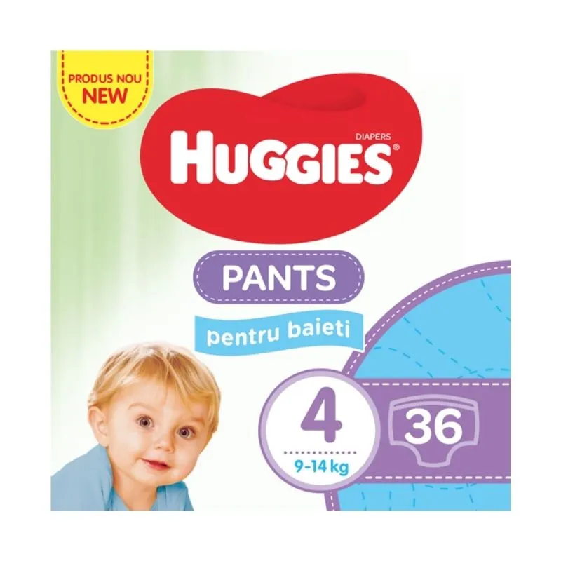 Huggies pants baieti nr. 4 (9-14 kg) x 36 bucati