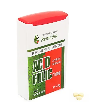 Acid Folic 1mg x 100 comprimate - Remedia