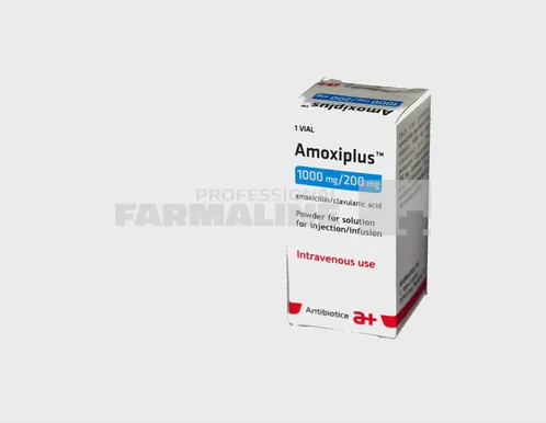 AMOXIPLUS 1000 mg/200 mg x 50 PULB. PT. SOL. INJ./PERF. 1000mg/200mg ANTIBIOTICE SA