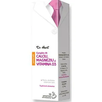 Dr.Hart Calciu Magneziu si Vitamina D3, 10 comprimate efervescente