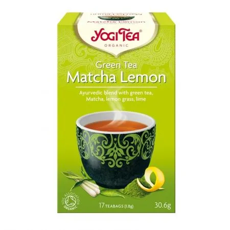 Ceai Bio Matcha Lemon, 17 plicuri, Yogi Tea