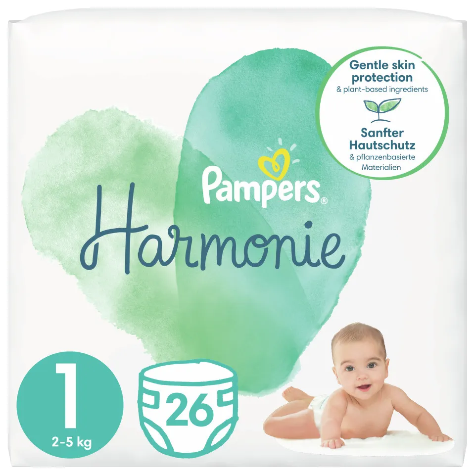 PAMPERS HARMONIE 2-5KG SCUTECE 26 BUCATI MARIMEA 1