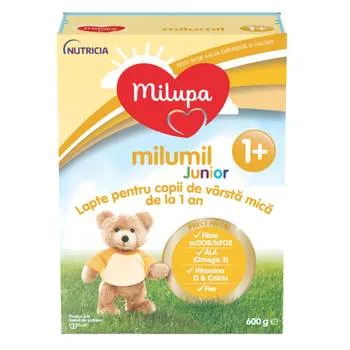 Lapte praf Milumil Junior 1+, incepand de la 12 luni, 600g, Milupa