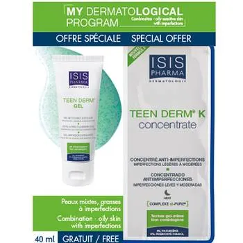 Ser imperfectiuni Teen Derm K Concentrate 30ml + Gel curatare Teen Derm Sensitive 40ml, Isis Pharma