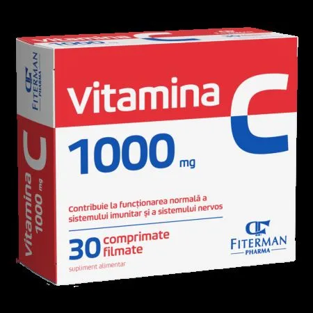 Vitamina C 1000 mg, 30 comprimate filmate, Fiterman