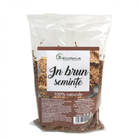 Seminte de in brun, 250 g, Econatur