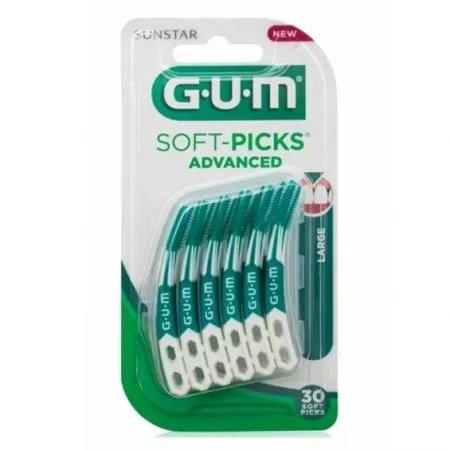 Perii interdentare Soft-Picks Advanced Large, 30 bucati, Sunstar Gum