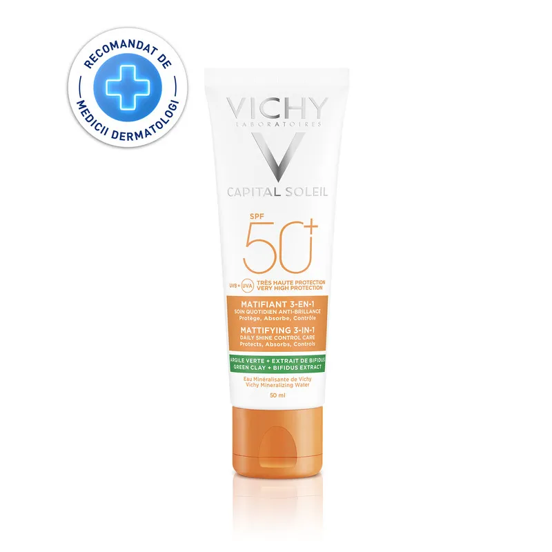 VICHY CAPITAL SOLEIL CREMA MATIFIANTA 3 IN 1 ANTI STRALUCIRE SPF50+ X 50ML