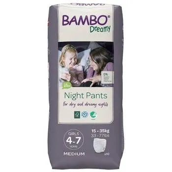 Scutece de noapte Dreamy Girl, 15-35kg, 10 bucati, Bambo Nature