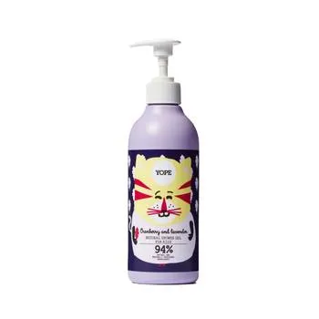 Gel natural de dus pentru copii cu merisor si lavanda, 400ml, Yope