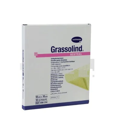 Hartmann Grassolind comprese impregnate cu unguent 10 cm x 10 cm 10 bucati