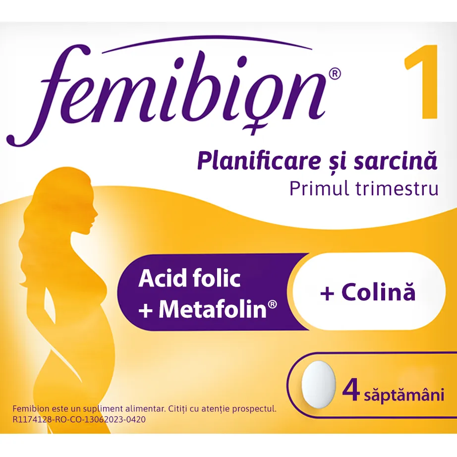 Femibion 1 - Planificare si Sarcina, 28 comprimate filmate, Dr. Reddys