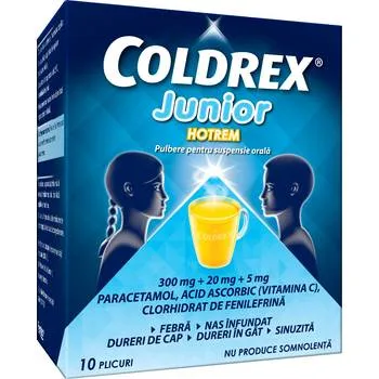 Coldrex Junior Hotrem, 10 plicuri, Perrigo