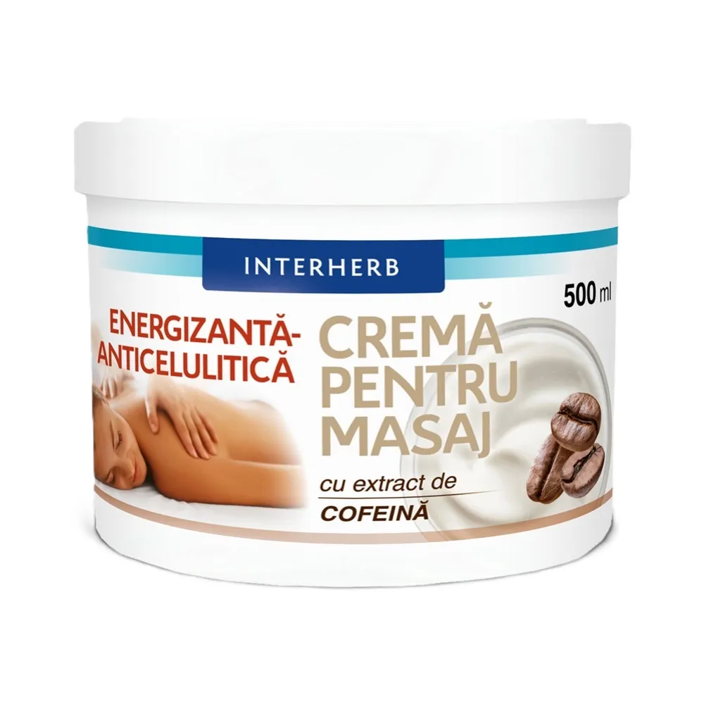 Crema energizanta anticelulitica pentru masaj, 500 ml, Interherb