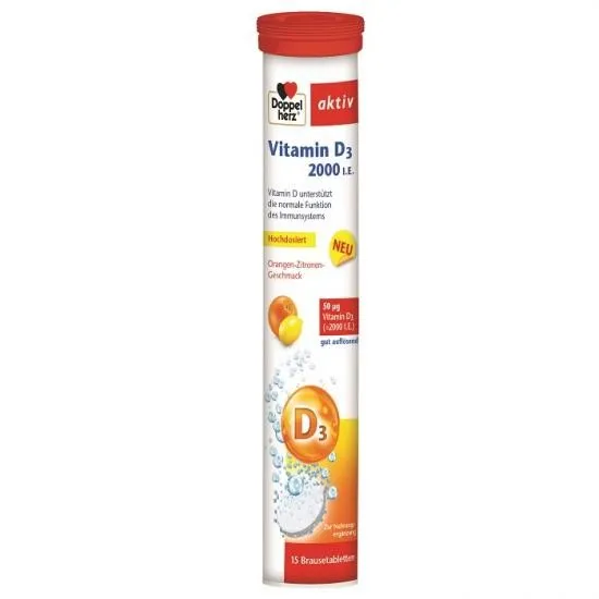 DOPPELHERZ AKTIV VITAMINA D3 2000UI X15 COMPRIMATE EFERVESCENTE