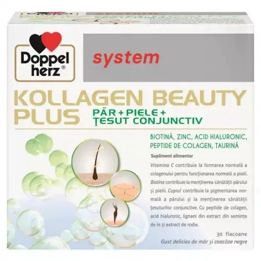 Kollagen System Beauty Plus, 30 flacoane, Doppelherz