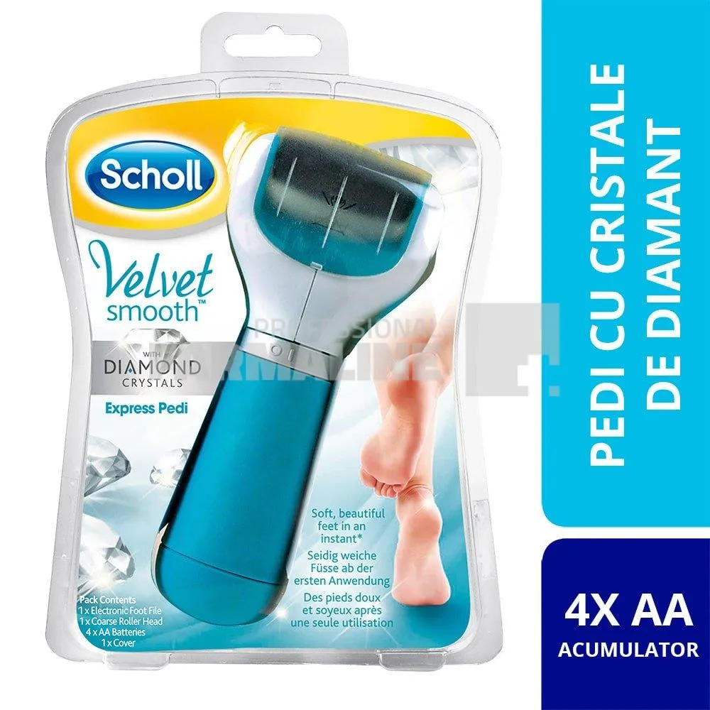 Scholl Velvet Smooth Express Pedi Pila electronica  cu cristale de diamant