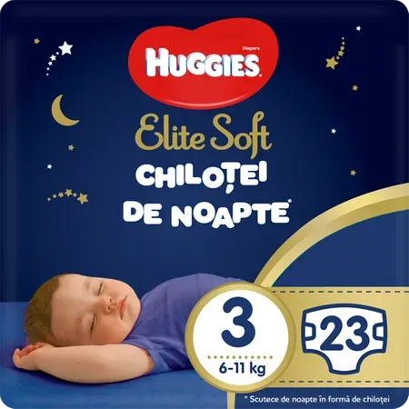 Huggies elite soft pants overnights nr. 3 (6-11 kg) x 23 bucati