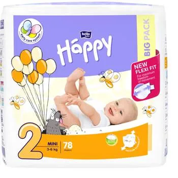 Scutece Happy Mini 3-6kg, 78 bucati, Bella Baby