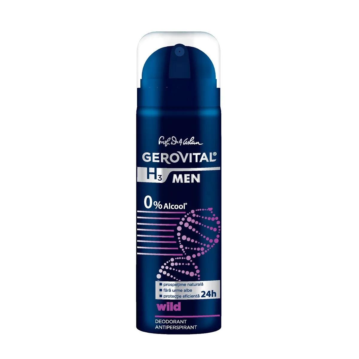 Deodorant antiperspirant spray H3 Wild, 150 ml, Gerovital Men 3711