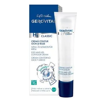 Crema pentru contur ochi si buze H3 Classic, 15ml, Gerovital