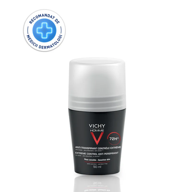 VICHY HOMME DEODORANT ROLL ON PENTRU BARBATI CONTROL EXTREM EFICACITATE 72H 50ML