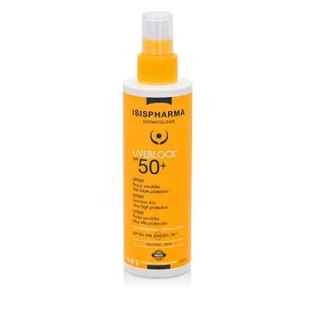 Spray cu protectie solara UVEBLOCK SPF 50+, 200 ml, Isis Pharma