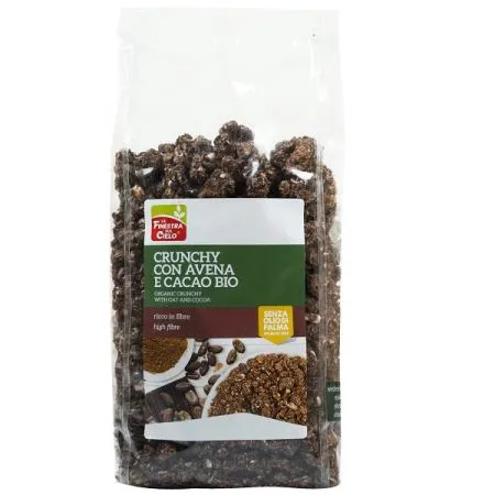 Musli crocant cu fulgi de ovaz si cacao eco, 375 g, La Finestra Sul Cielo