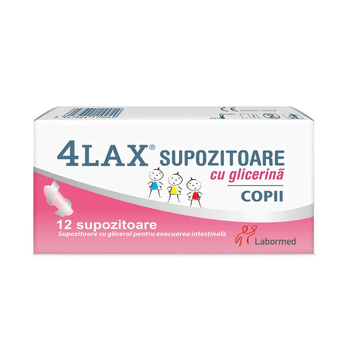 Supozitoare cu glicerina pentru copii 4Lax, 12 bucati, Labormed