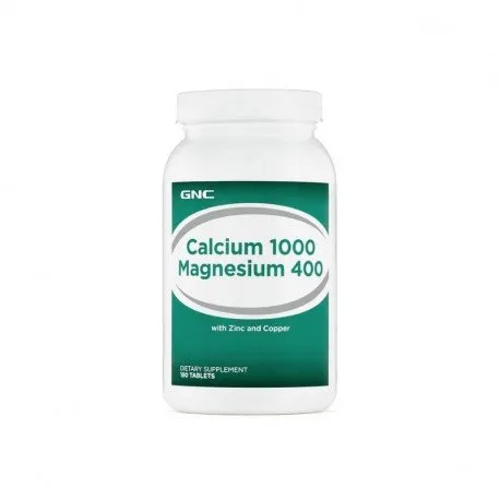 GNC Calciu 1000mg+ Magneziu 400mg, 180 tablete